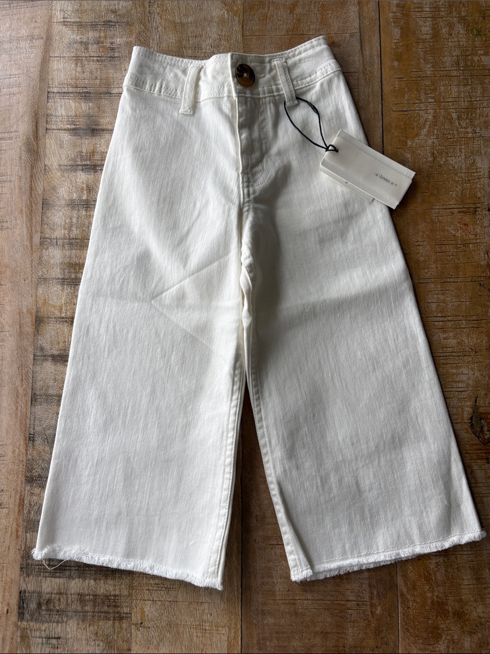 NWT A Loves A Girls White Wide-Leg Jeans 5t - Picture 2 of 6